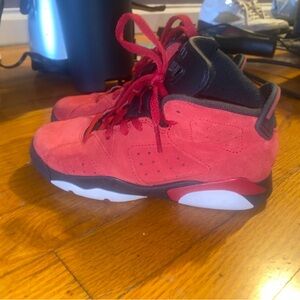 Jordan Kids Red and Black Sneakers